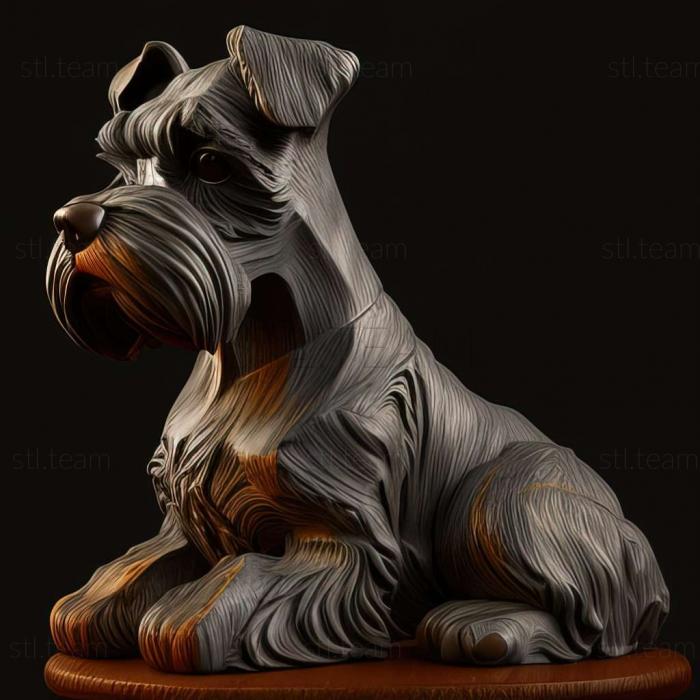 3D model Zwergschnauzer dog (STL)